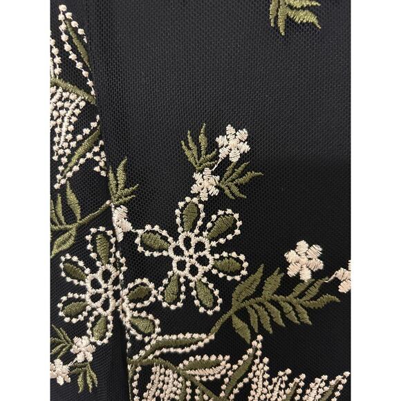 Alfani Black Mesh Floral Embroidered Asymmetrical Fairygoth Sleeveless Dress 6 - Picture 7 of 15